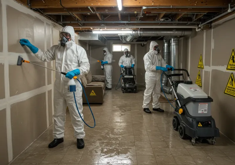 Basement Moisture Removal and Structural Drying process in Manhattan, KS